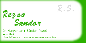 rezso sandor business card