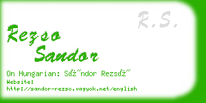 rezso sandor business card